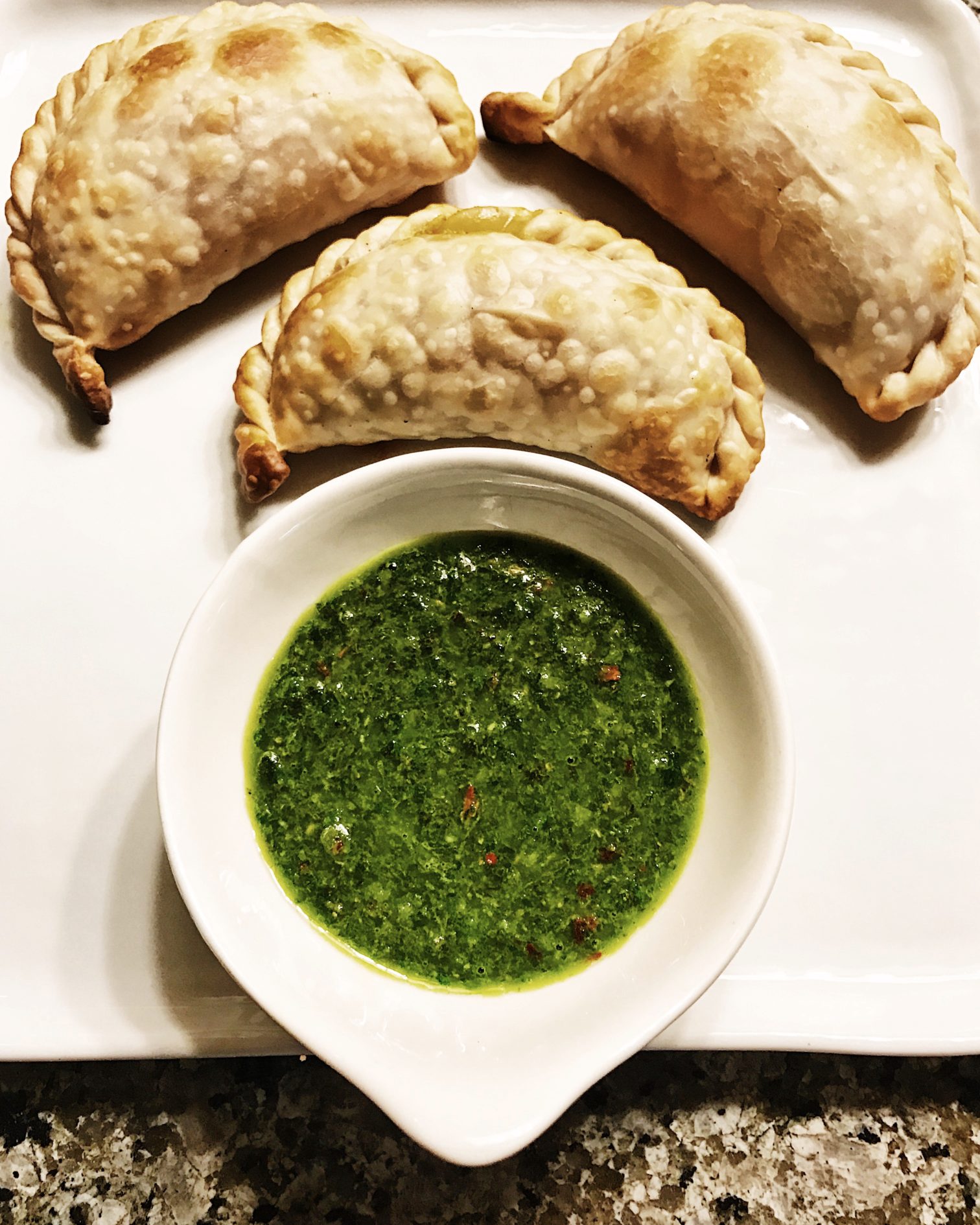 empanadas argentinas with chimichurri