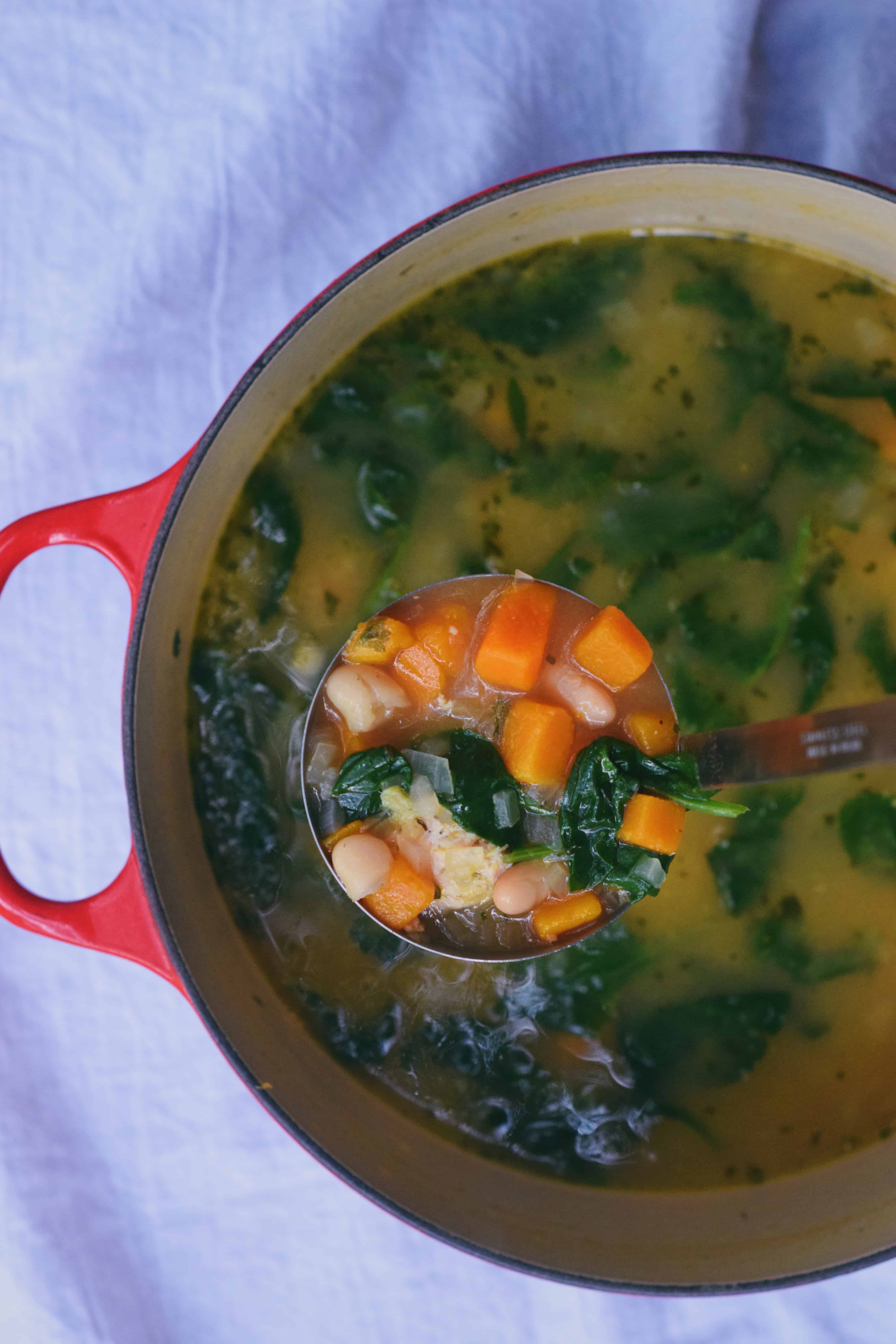 Butternut Squash, White Bean, and Sausage Soup