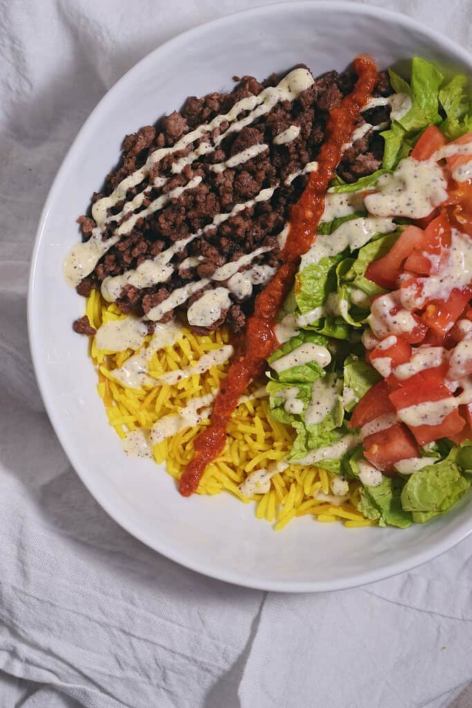 Copycat Halal Guys Beef and Rice Bowl