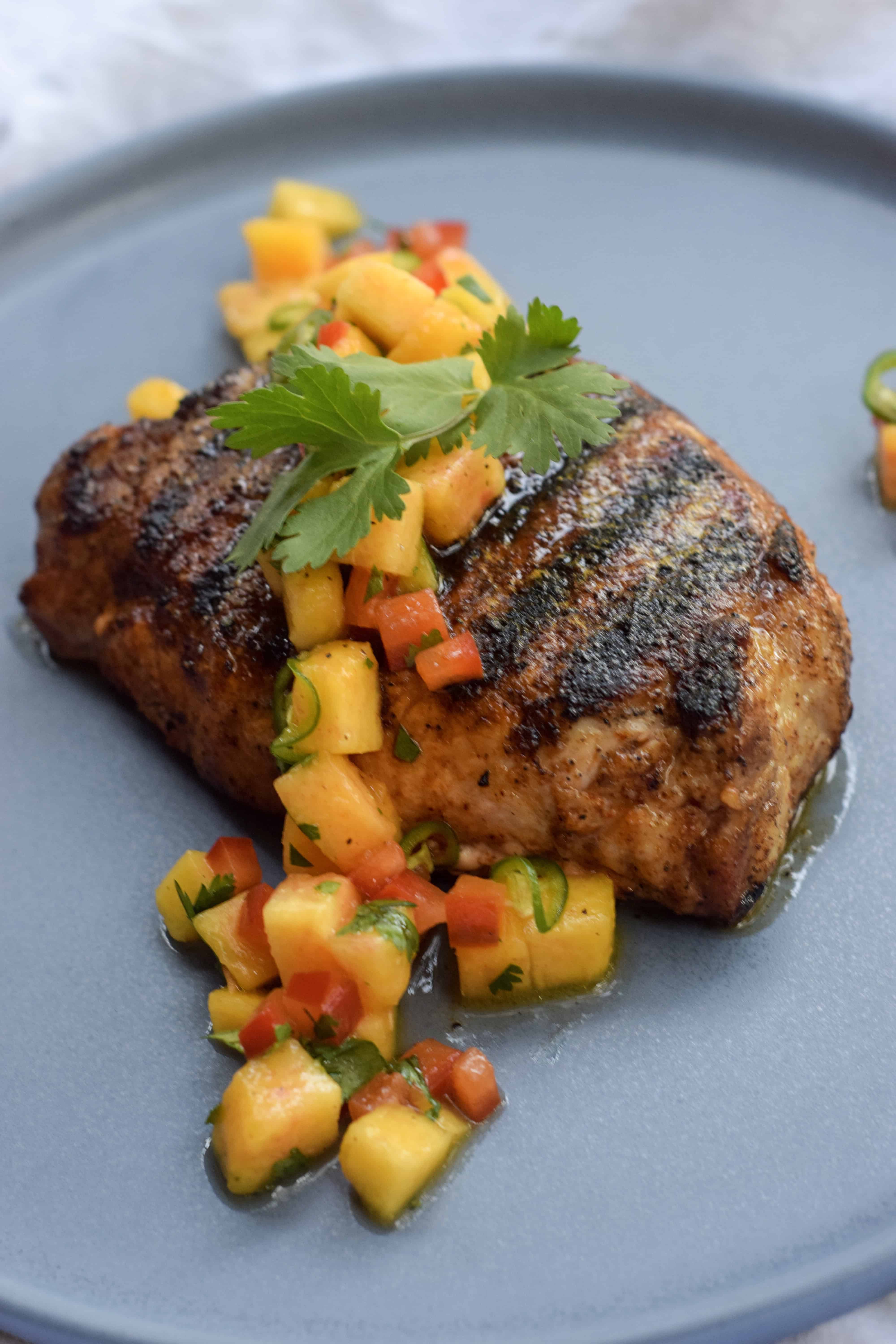 Grilled Pork Chops with Peach Salsa