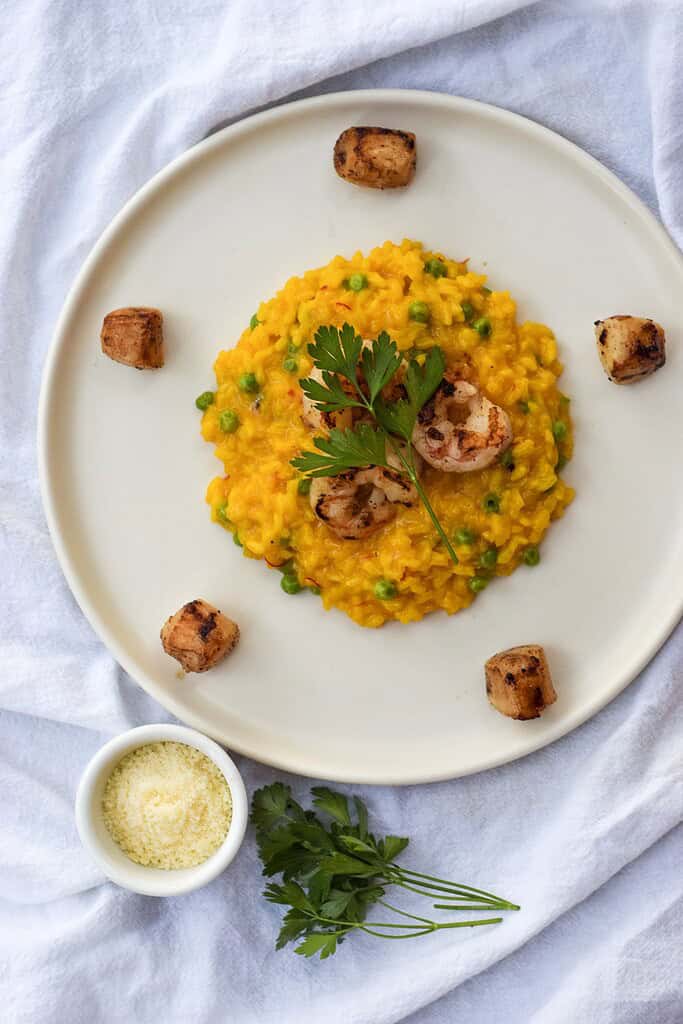 Saffron Risotto with Seafood