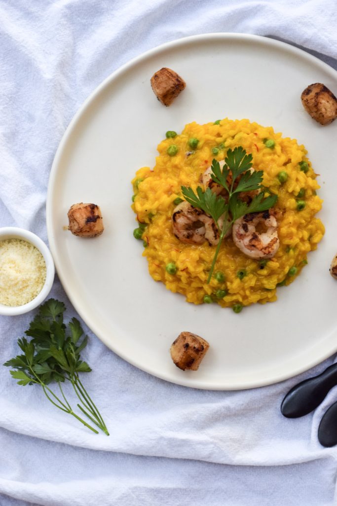 Love, Part I: Vanilla-Saffron Risotto and Pan-Seared Scallops