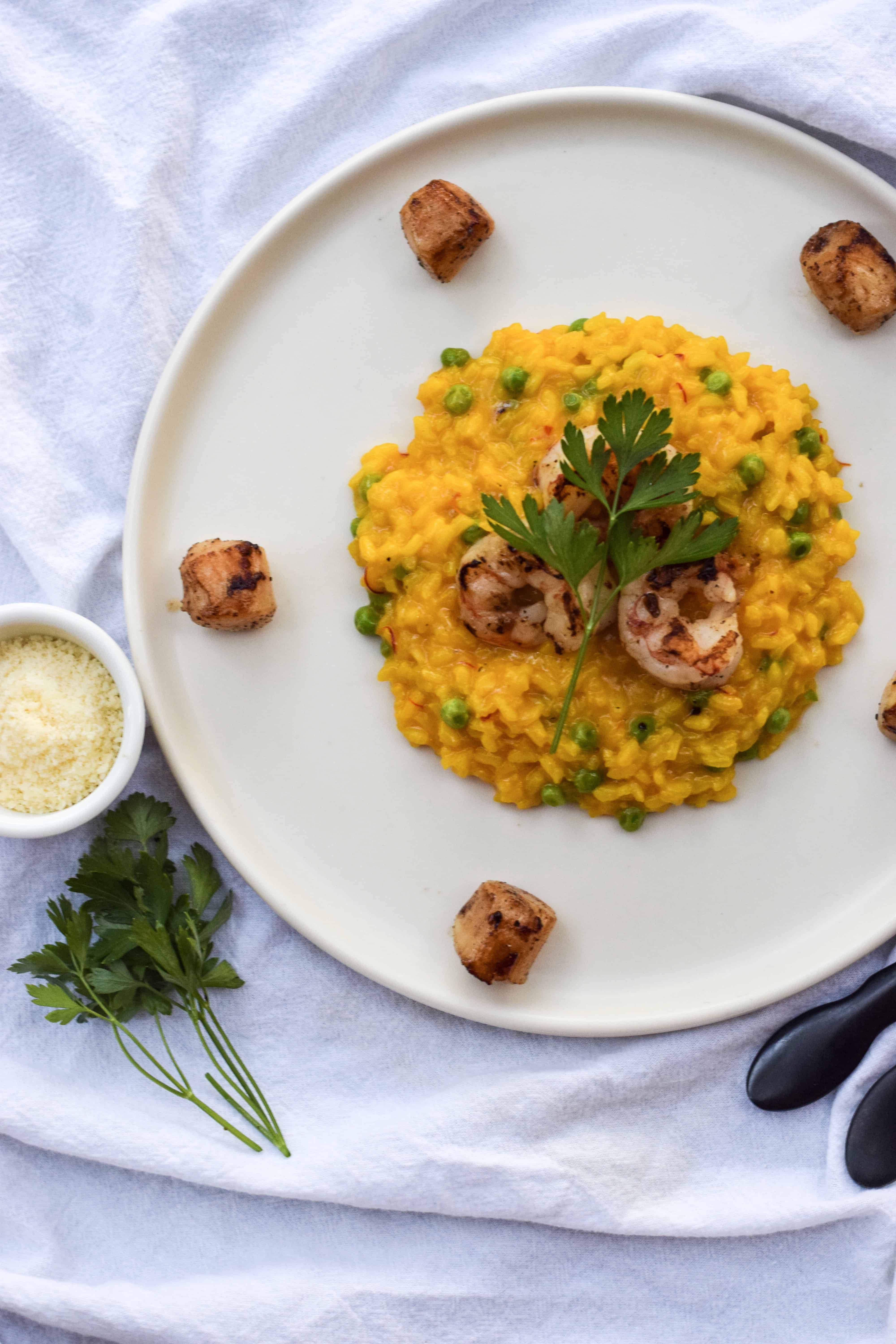 Saffron Risotto Flatlay