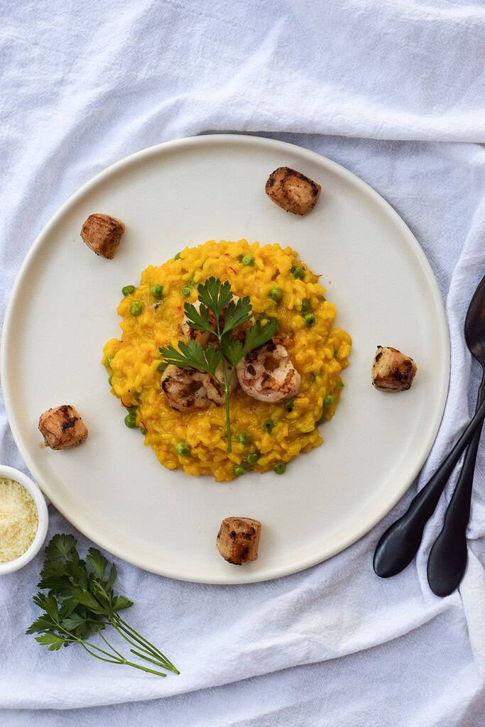 Saffron Risotto with Seafood
