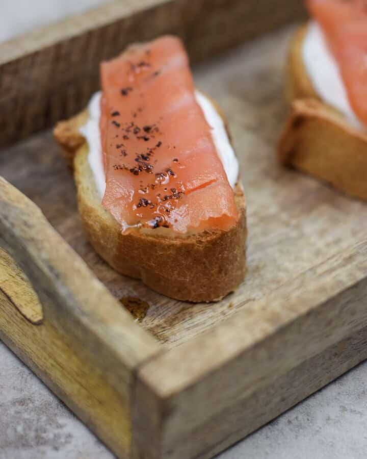 Smoked Salmon and Truffle Crostini