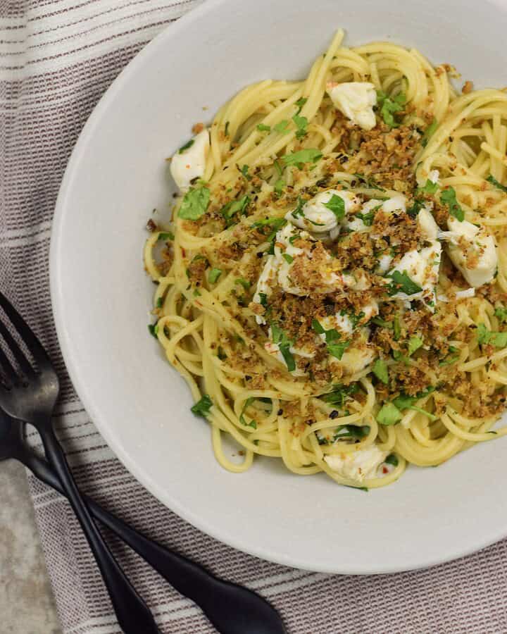 Lemon Crab Scampi Pasta