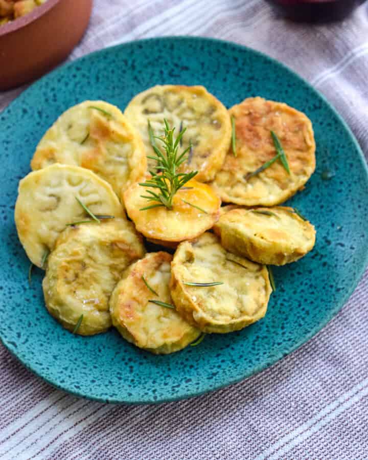 Fried Eggplant with Honey and Rosemary