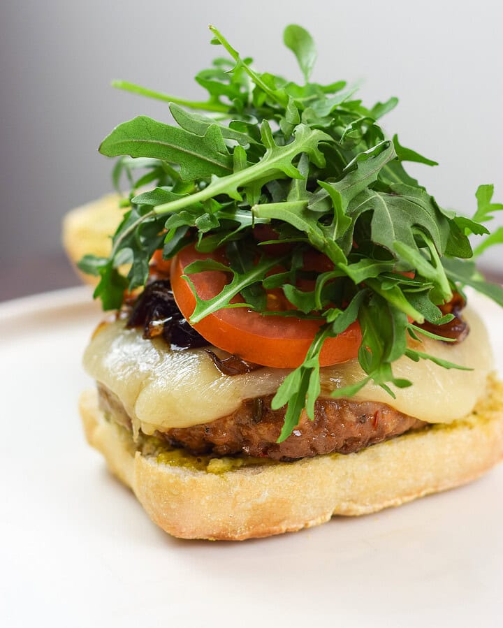 Italian Sausage Burgers with Caramelized Onions
