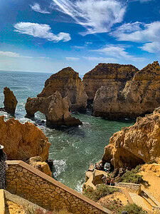Ponta Da Piedade Algarve Portugal with a Toddler