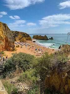 Praia Dona Ana Algarve Portugal with a Toddler