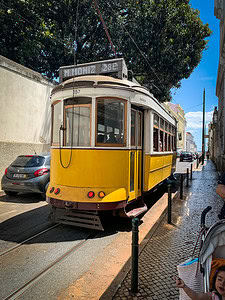 Lisbon Trolley in Portugal with a Toddler
